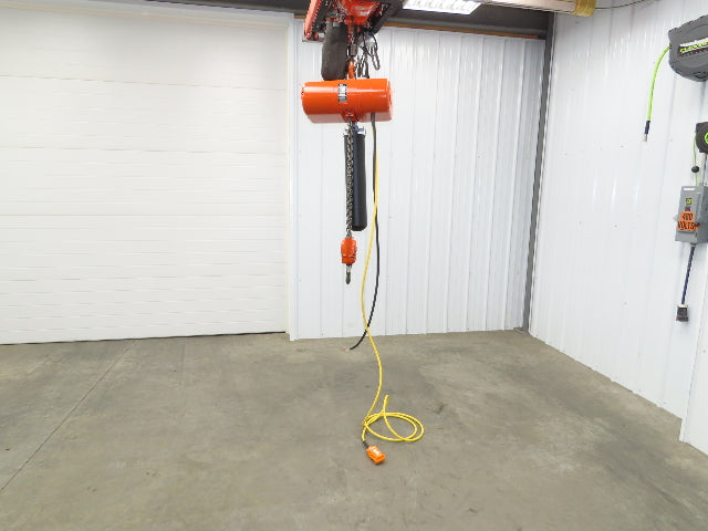 CM Lodestar RR 2 To Electric Chain Hoist 16 FPM 20' Lift 230/460 V 16' Pendant