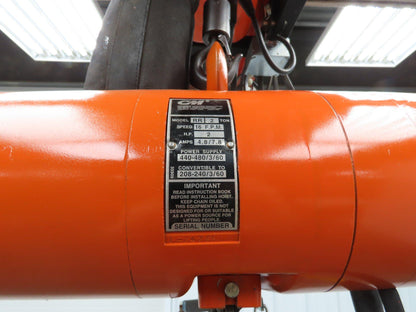 CM Lodestar RR 2 To Electric Chain Hoist 16 FPM 20' Lift 230/460 V 16' Pendant