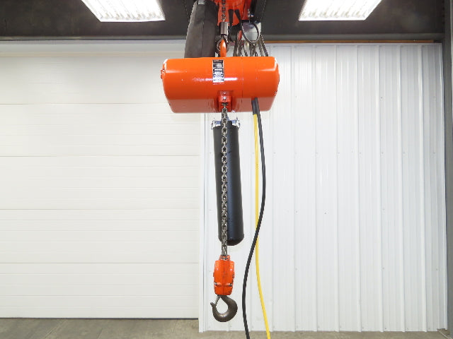 CM Lodestar RR 2 To Electric Chain Hoist 16 FPM 20' Lift 230/460 V 16' Pendant