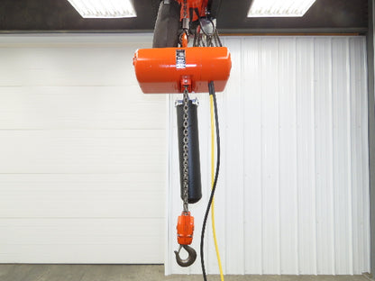 CM Lodestar RR 2 To Electric Chain Hoist 16 FPM 20' Lift 230/460 V 16' Pendant