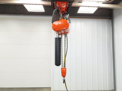 CM Lodestar RR 2 To Electric Chain Hoist 16 FPM 20' Lift 230/460 V 16' Pendant