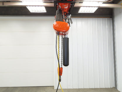 CM Lodestar RR 2 To Electric Chain Hoist 16 FPM 20' Lift 230/460 V 16' Pendant