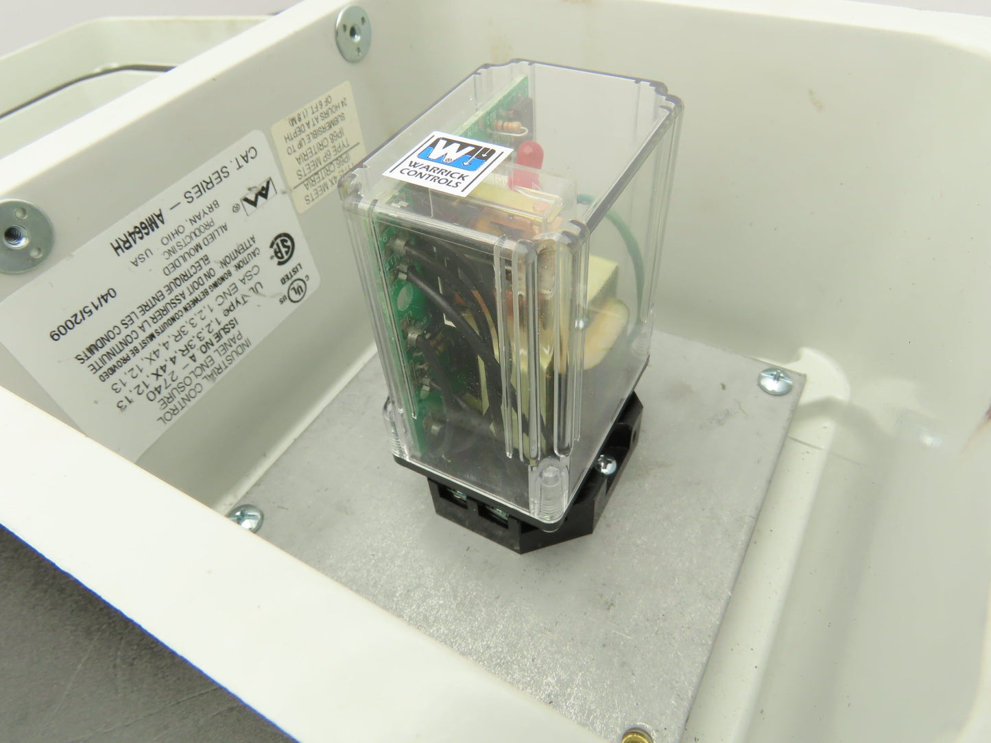 Warrick Controls 16HMJ1A0 Relay Module 1NO,1NC 120vac 8 pin 6"x6"Enclosure