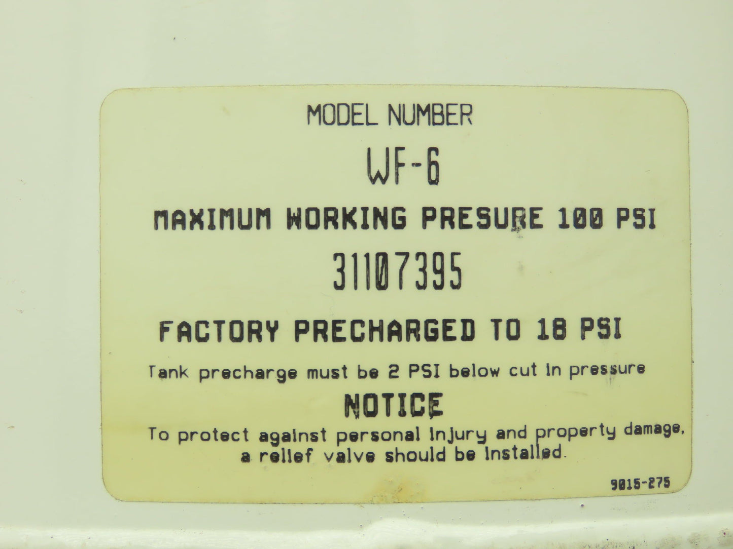 Harvard WF-6 Wel-Flo PrePressurized Water System Tank Lot of 4