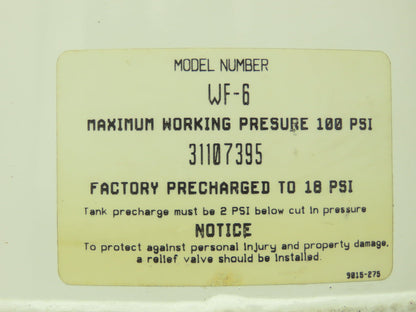 Harvard WF-6 Wel-Flo PrePressurized Water System Tank Lot of 4