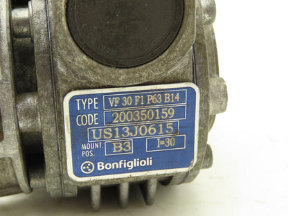 Bonfiglioli VF 30 F1 P63 B14 Worm Gearbox 30:1 Reducer 58rpm P63 Hollow Output