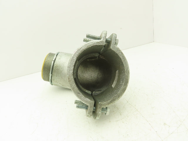 Eaton Crouse Hinds 746 3-1/2" FMC Clamp Type Connector 90 Degree Non-Insulated