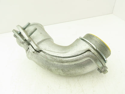 Eaton Crouse Hinds 746 3-1/2" FMC Clamp Type Connector 90 Degree Non-Insulated