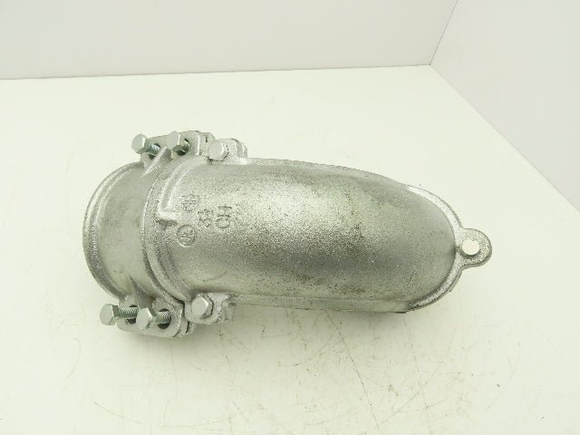 Eaton Crouse Hinds 746 3-1/2" FMC Clamp Type Connector 90 Degree Non-Insulated