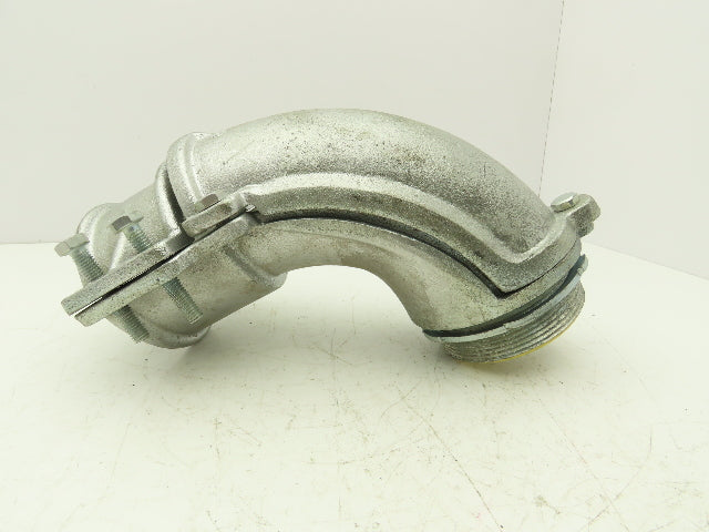 Eaton Crouse Hinds 746 3-1/2" FMC Clamp Type Connector 90 Degree Non-Insulated