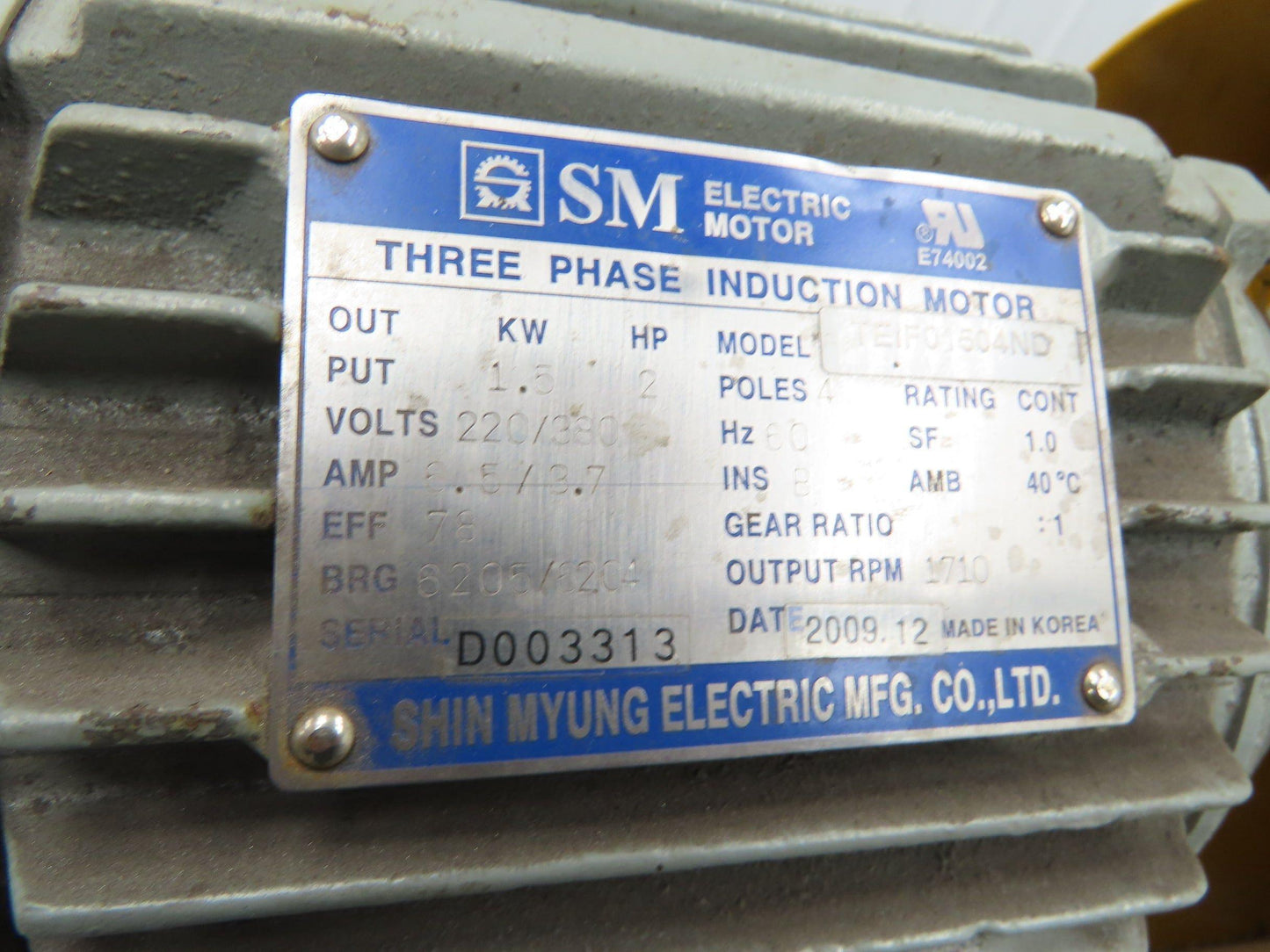 Backward Inclined Centrifugal Blower 14" Impeller 3Ph 2HP 220/380V 8" Inlet