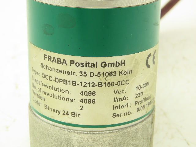 Fraba Posital OCD-DPB1B-1212-B150-0CC Absolute Rotary Encoder 10-30V Profibus