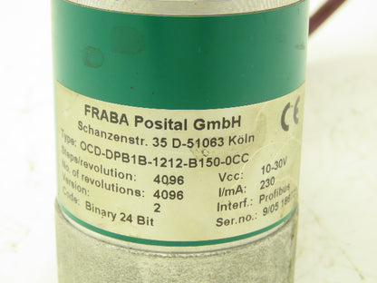 Fraba Posital OCD-DPB1B-1212-B150-0CC Absolute Rotary Encoder 10-30V Profibus