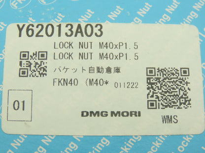 FKD DMG Mori FKN40 Ball Screw Lock Nut M40x1.5 M8 R2-WE  Lot of 2