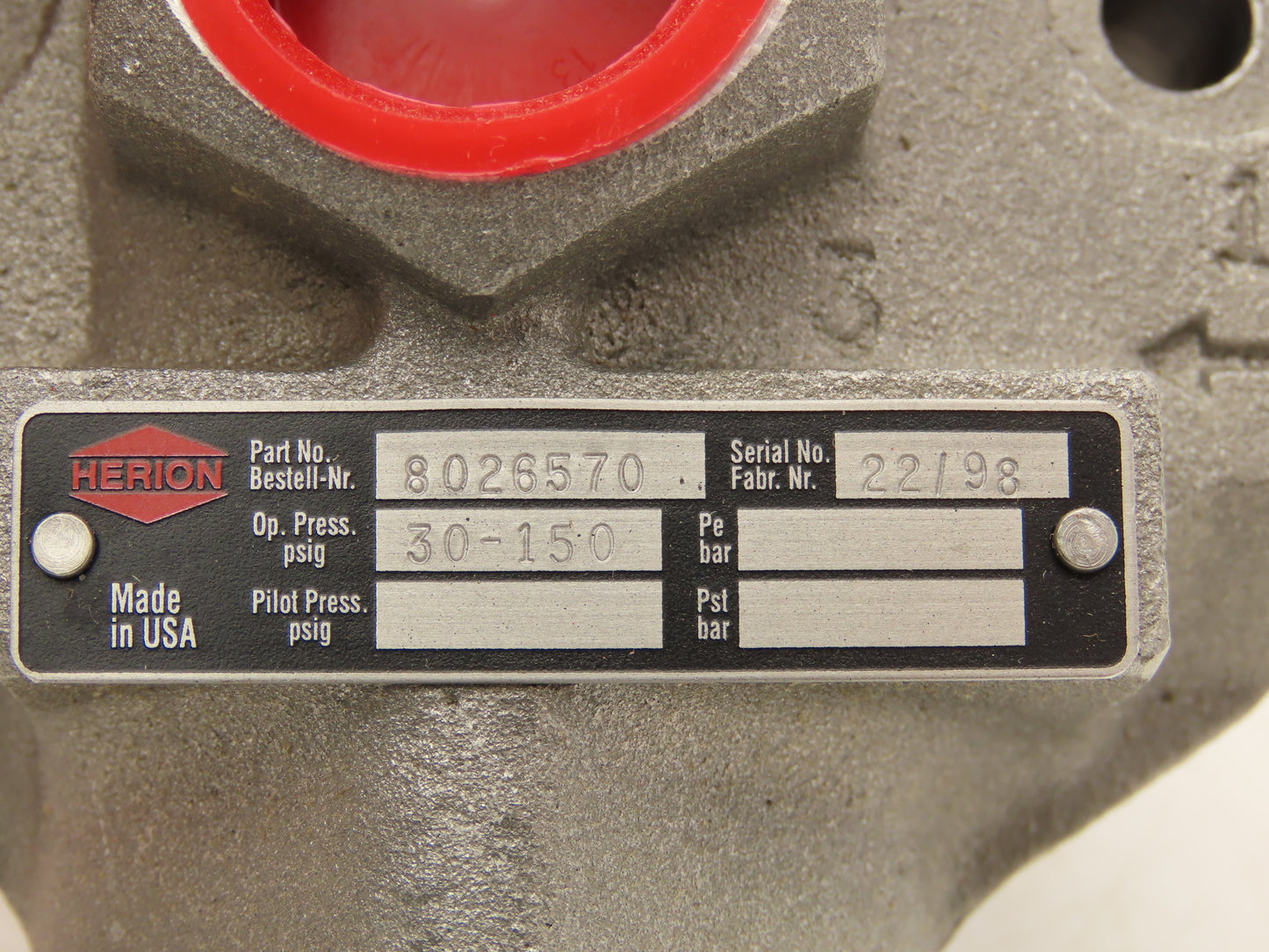 Herion 80-265-70 Pneumatic Air Indirect Solenoid Actuated Poppet Valve 24V Coil