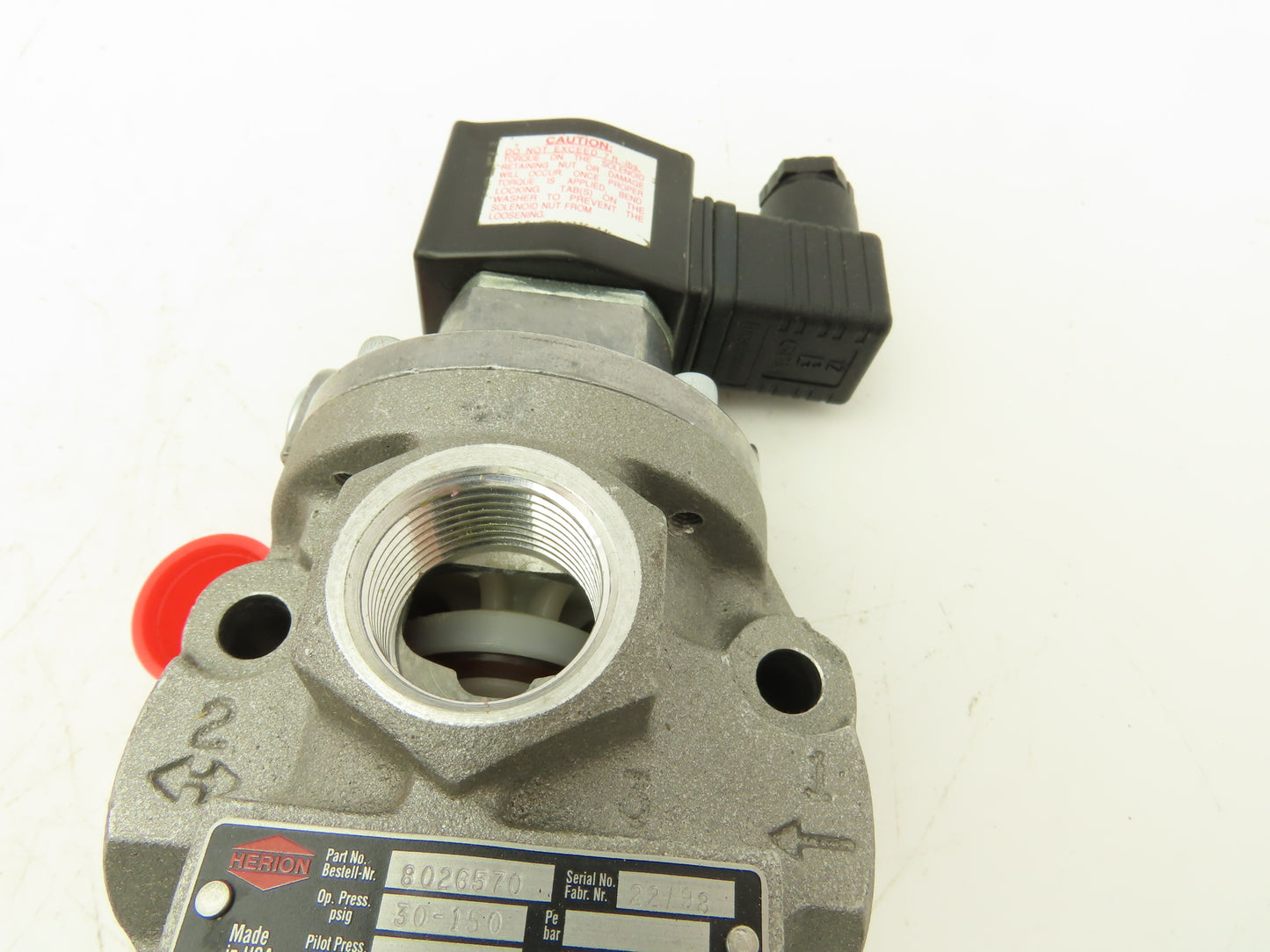 Herion 80-265-70 Pneumatic Air Indirect Solenoid Actuated Poppet Valve 24V Coil