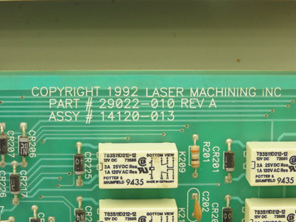 Laser Machining C82 Operator Panel 29022-010 Rev A 14120-013
