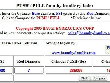 Hydraulic Cylinder 11" Bore 20" Stroke 7" Rod Dia w/Rexroth Check Valve