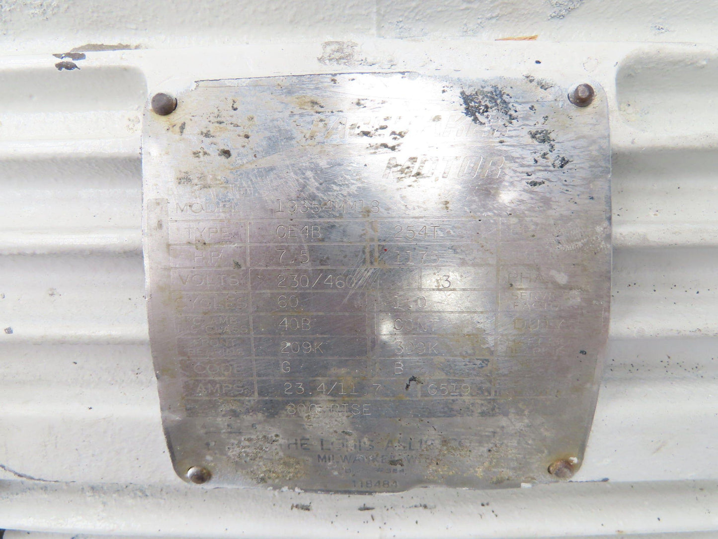 Pacemaker CE4B Electric Motor 7.5Hp 1175RPM 230/460V 254T Explosion Proof