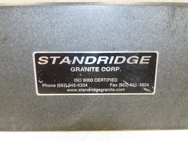 Standridge Granite Surface Inspection Plate 18 x 24 x 4" Grade A