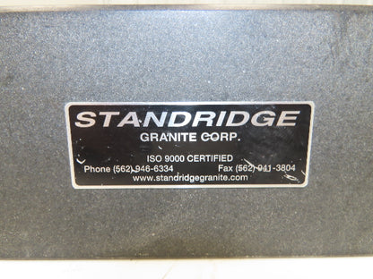 Standridge Granite Surface Inspection Plate 18 x 24 x 4" Grade A