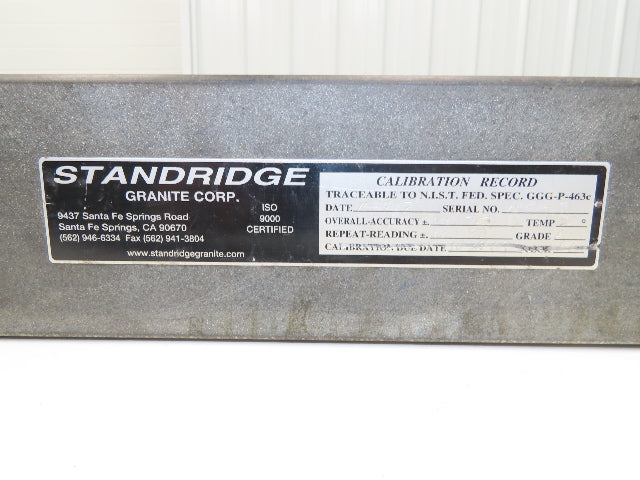 Standridge Granite Surface Inspection Plate 18 x 24 x 4" Grade A
