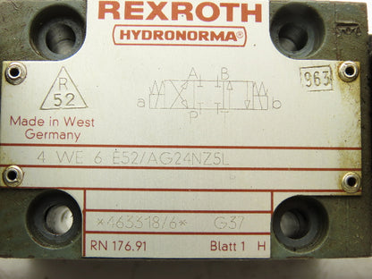 Rexroth HydroNorma 4WE6 E52/AG24NZ5L Directional Solenoid Valve 24VDC