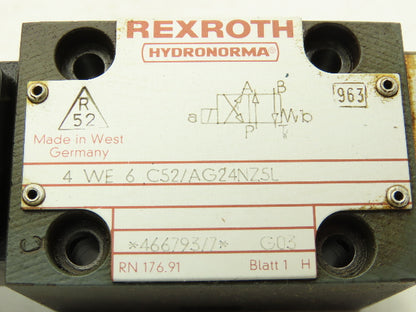 Rexroth Hydronorma 4WE6 C52/AG24NZ5L Directional Solenoid Valve 24VDC