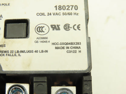Hartland Controls HCC-3XQ04BX283 Contactor Motor Starter 24V Coil 20Hp 40A 600V