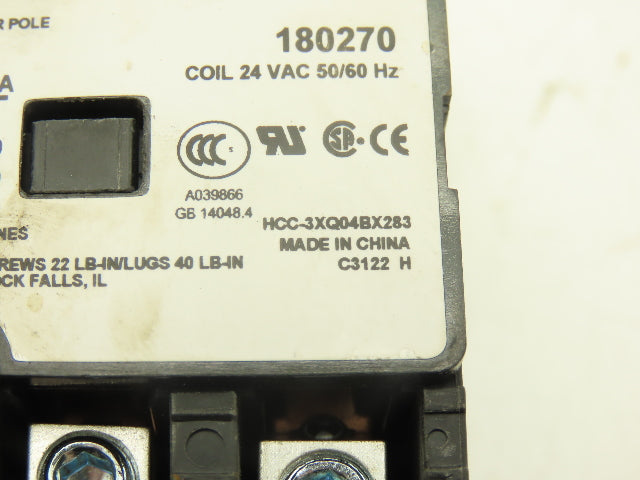 Hartland Controls HCC-3XQ04BX283 Contactor Motor Starter 24V Coil 20Hp 40A 600V