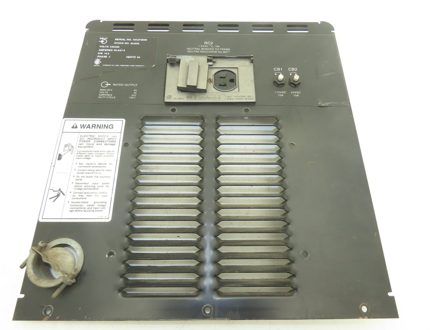 Miller Invision 456P Back Rear Panel Cover Welding Parts 187233