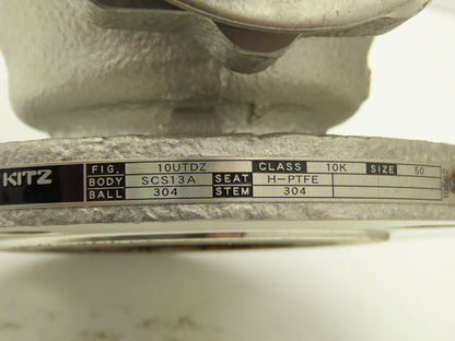 Kitz 10UTDZ 304 Stainless Ball Valve 2" Flanged DN50 Class 10K Handle Extension