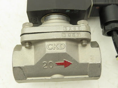 CKD ADK11-20A Stainless Solenoid Valve 3/4"NPT 24VDC