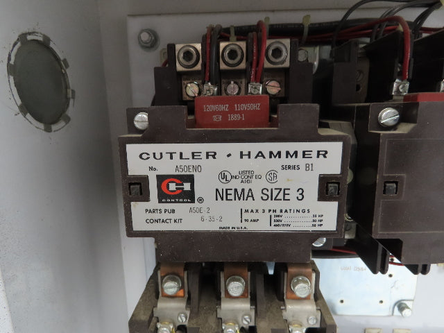 Cutler Hammer A50EN0 Reversing Motor Starter Size 3 460/575V 50Hp Enclosed