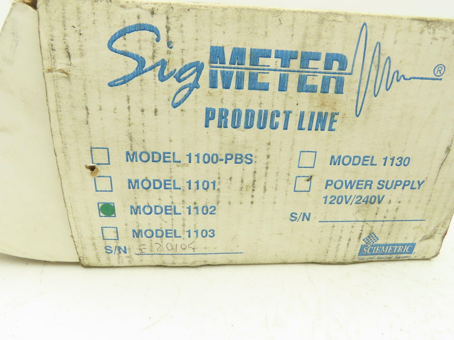 Sciemetric 1102 Sigmeter Panel Meter 120VAC 30W