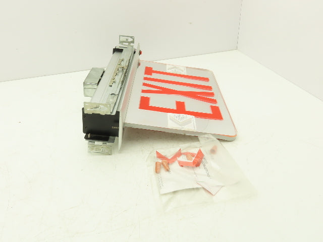 NYRELXTEU2RCAEM Exit Sign Recessed Edge Lit LED Double Face Battery NYC Approved