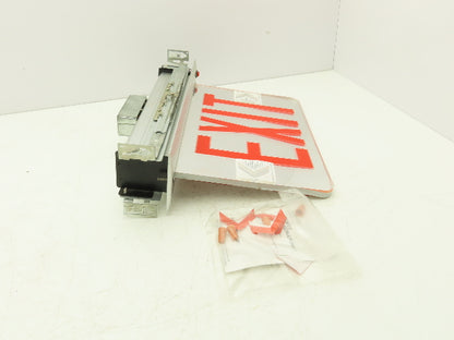 NYRELXTEU2RCAEM Exit Sign Recessed Edge Lit LED Double Face Battery NYC Approved