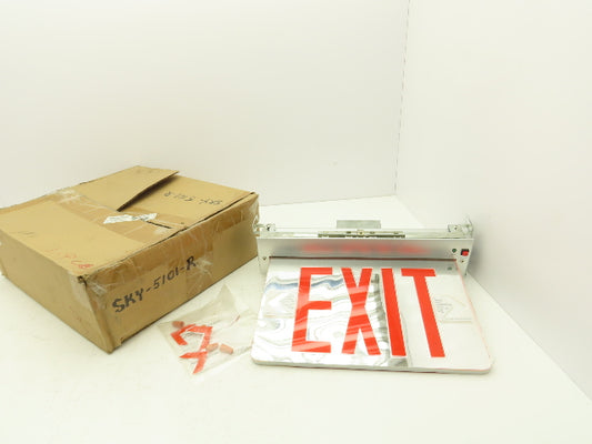 NYRELXTEU2RCAEM Exit Sign Recessed Edge Lit LED Double Face Battery NYC Approved