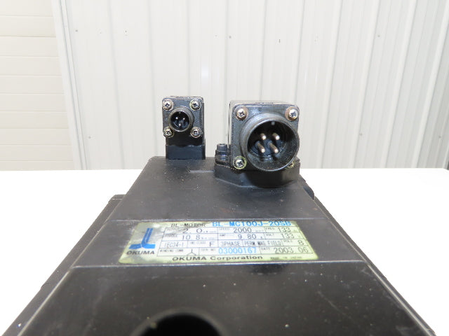 Okuma BL-MC100J-20SB AC Servo Motor 2kW 2000 RPM 133V 8.91A 3PH Encoder