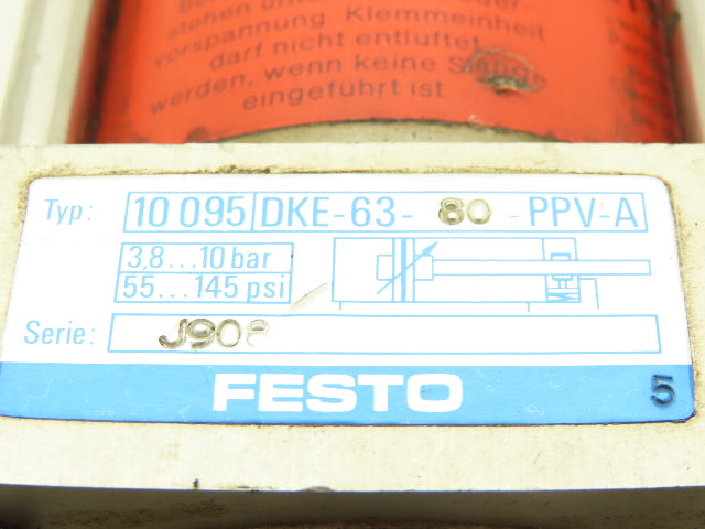 Festo DKE-63-80-PPV-A Pneumatic Clamp Cylinder 63mm Bore 80mm Stroke