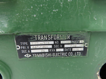 Yamabishi TTD-10K Power Transformer 10kVA 3Ph HV 380/460 LV 230