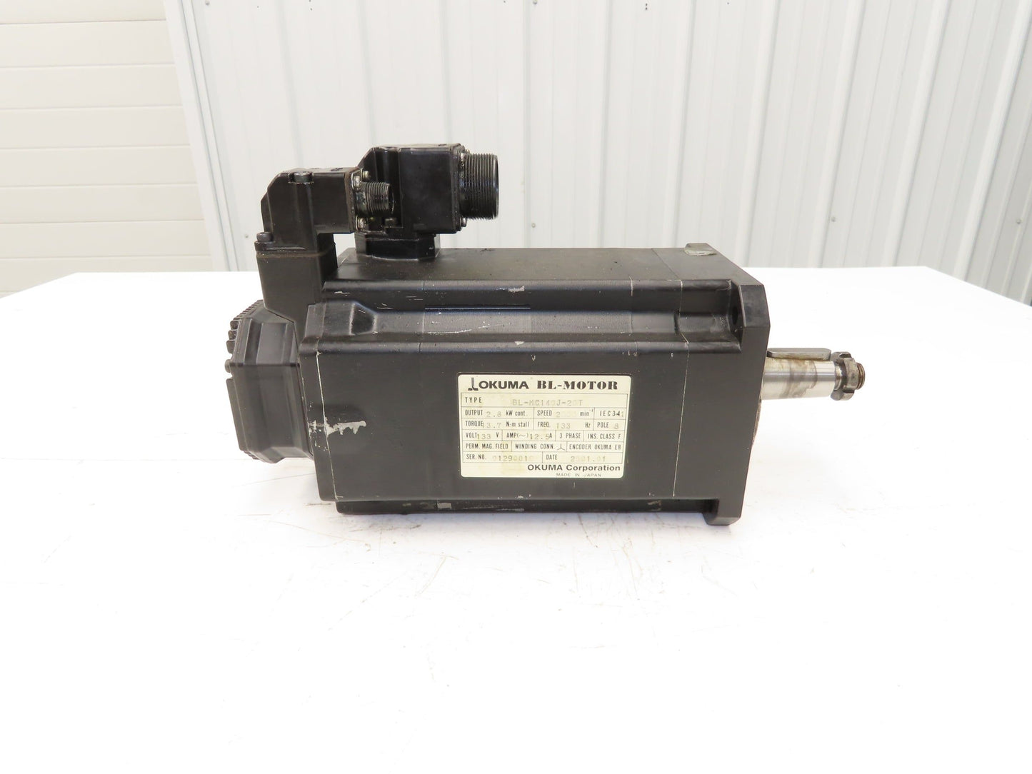 Okuma BL-MC140J-20T AC Servo Motor 2.8kW 133V 2000 RPM 3PH Encoder ER-J-7200D