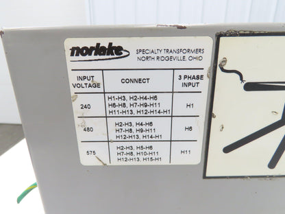 Norlake Motoman ST-4597 Power Transformer 4.5kVA 3Ph HV 575/480/240 LV 208