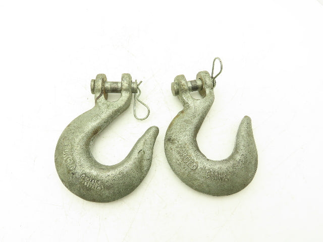 NA NA 1-1/2" Sling Lifting Hook Pin Bolt Through Clevis Lot of 2