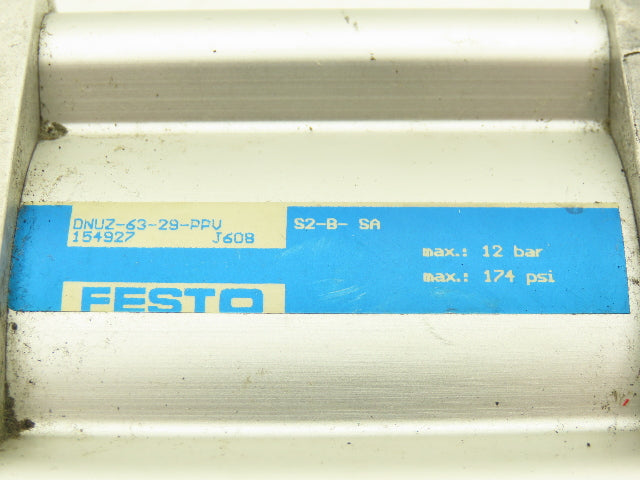 Festo Double Ended Pneumatic Air Cylinder 63mm Bore 29mm Stroke Spring Return