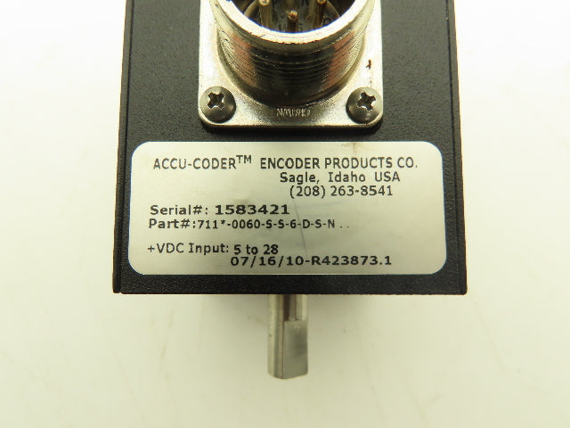 Encoder Products Co. Accu-Coder Rotary Encoder 3/8" Dual Output Shaft 24VDC