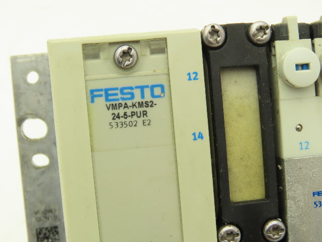 Festo VMPA-KMS2-24-5-PUR 12-Station Solenoid Valve Manifold