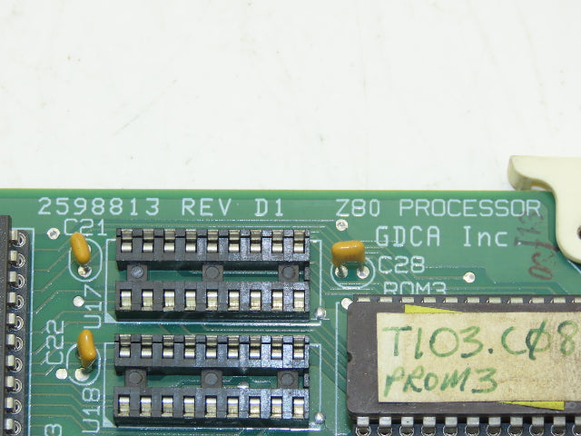 Prologic/GDCA 108811 D/C Printed Circuit Board Z80 Processor Card PCB Rev D1