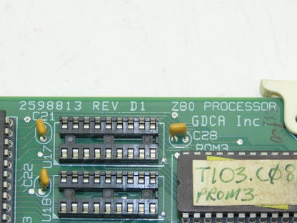 Prologic/GDCA 108811 D/C Printed Circuit Board Z80 Processor Card PCB Rev D1