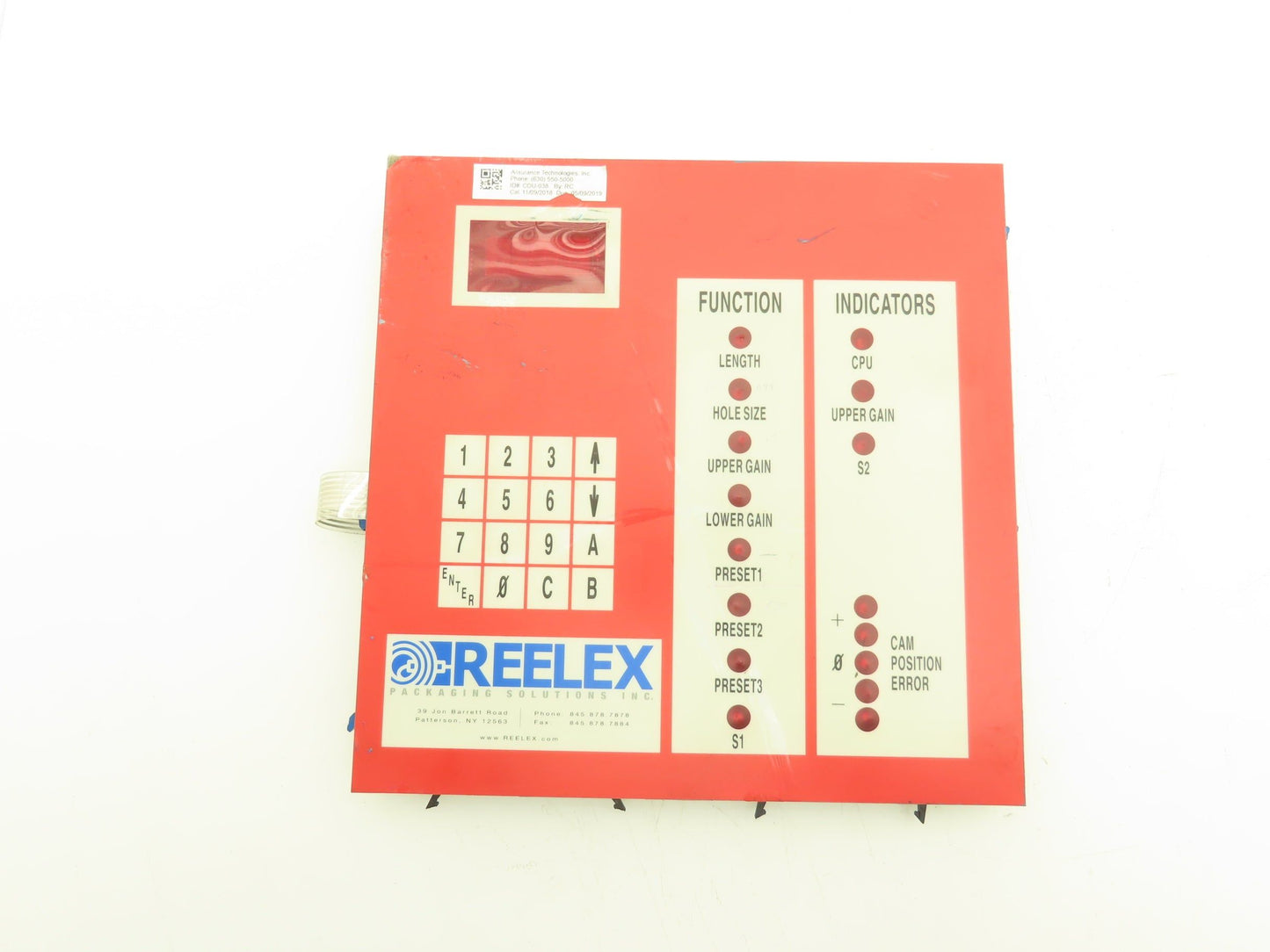 Reelex Packaging COU-038 HMI Control Panel Rev 2 16 Button